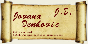 Jovana Denković vizit kartica